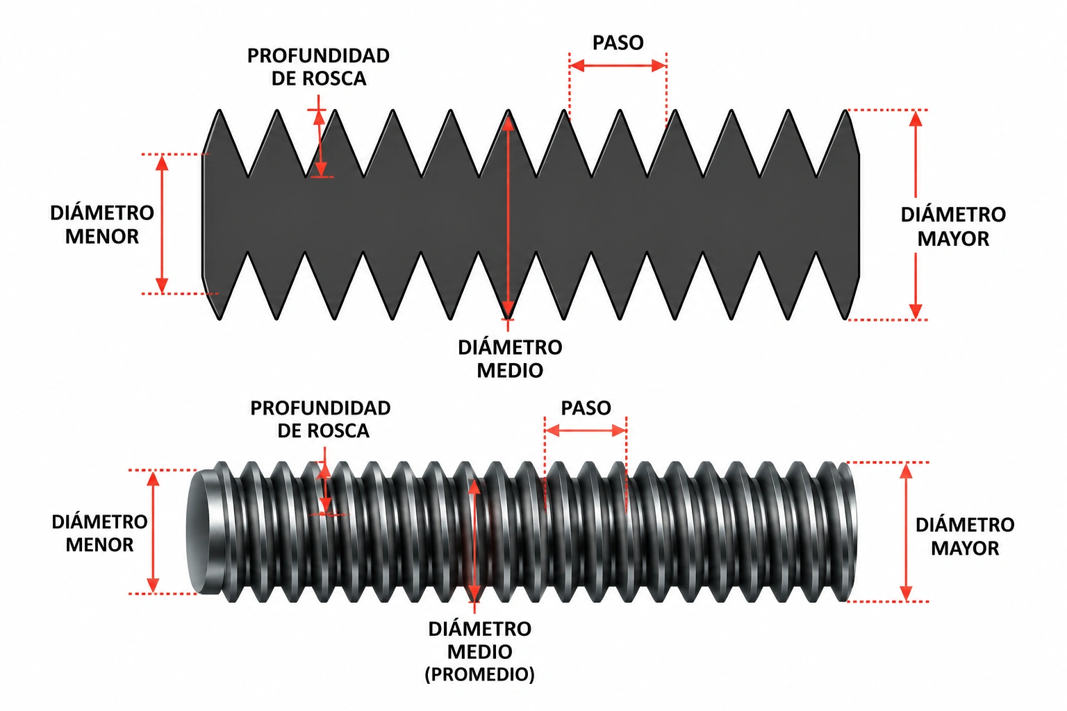 Rosca M2 de paso 0,40 mm